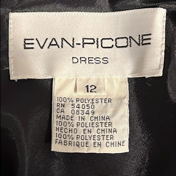 Evan-Picone Black Sleeveless Drop Waist Sheath Dress Size 12‎ - Picture 11 of 11